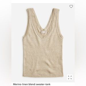 J. Crew Merino-linen blend sweater-tank XXS TAN